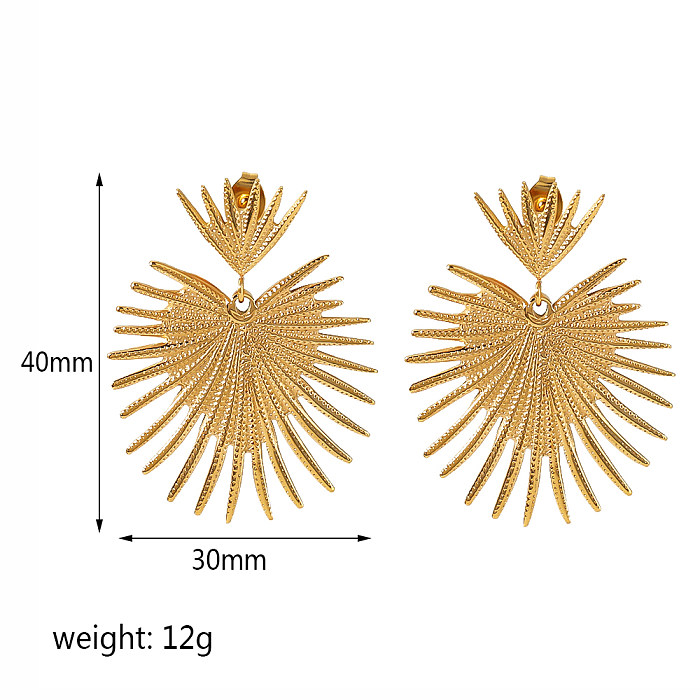1 Pair Exaggerated Streetwear Sector Polishing Tassel Plating Stainless Steel  18K Gold Plated Drop Earrings