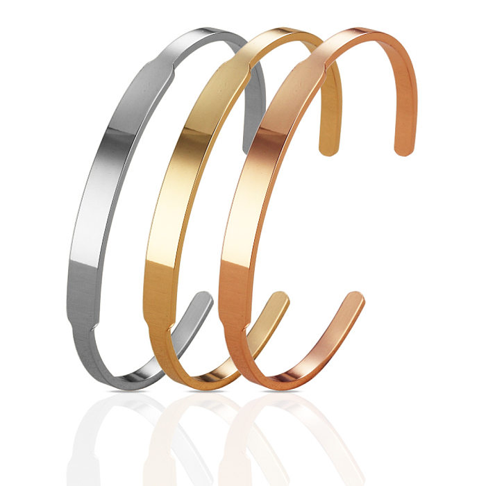 Einfarbiger Edelstahl-Armband-Edelstahl-Armbänder im einfachen Stil
