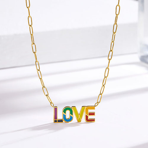 Simple Style Letter Stainless Steel Necklace In Bulk