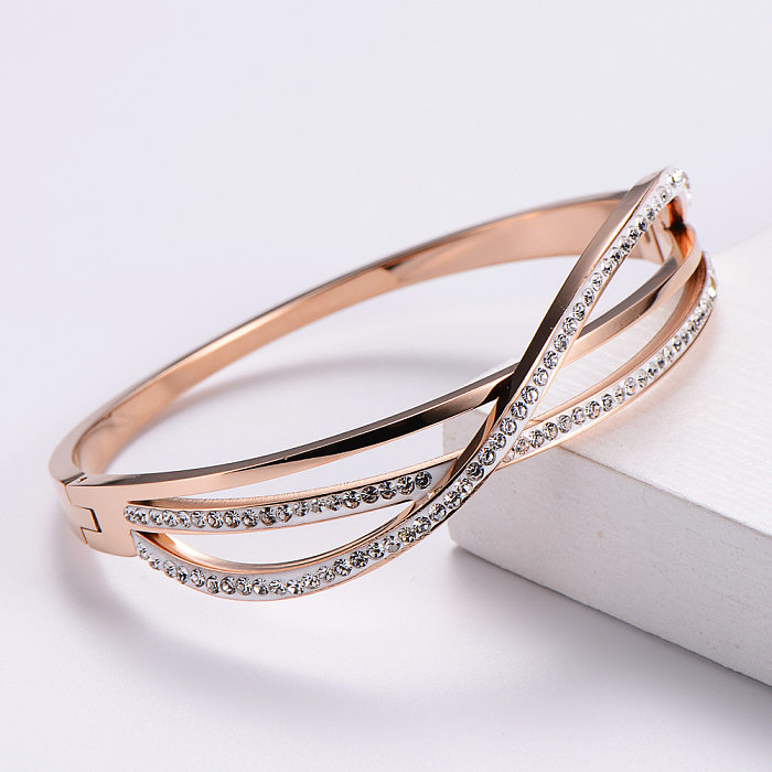 Koreanische Persönlichkeit Diamant Edelstahl Armband Großhandel