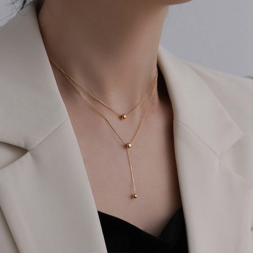 Modern Style Solid Color Stainless Steel Pendant Necklace
