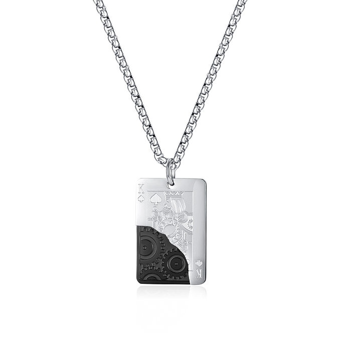 Fashion Poker Stainless Steel  Pendant Necklace Plating Stainless Steel  Necklaces