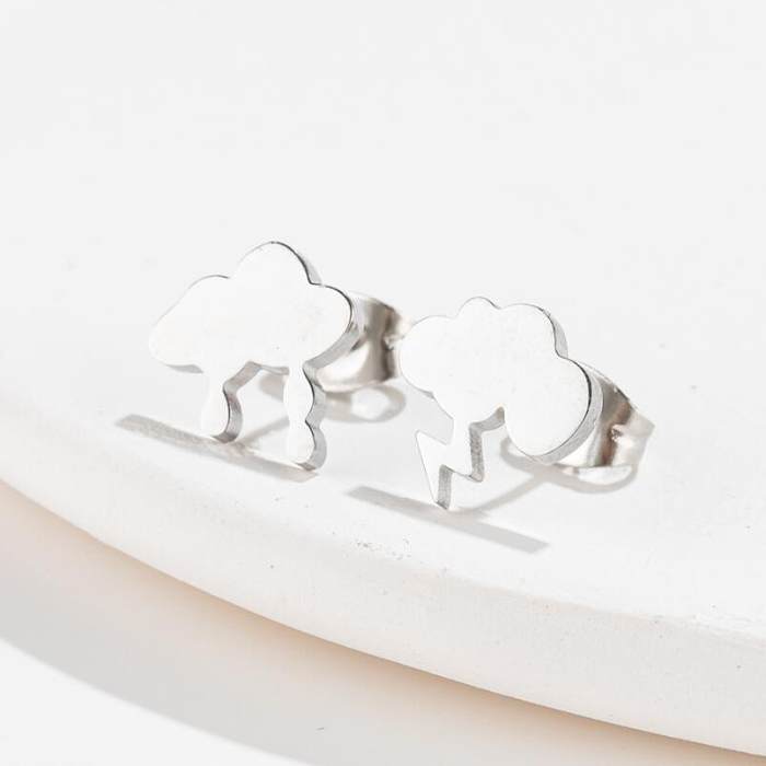 Fashion Geometric Stainless Steel Ear Studs Plating No Inlaid Stainless Steel  Earrings