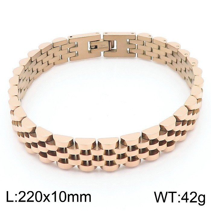 Wholesale Business Simple Style Waves Titanium Steel Plating Gold Plated Silver Plated Bracelets