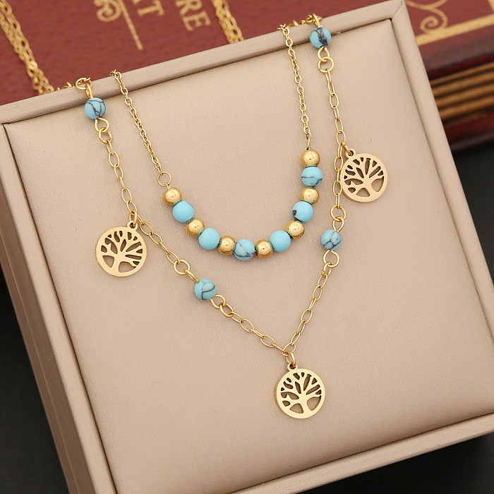 Wholesale Simple Style Star Flower Stainless Steel  Pendant Necklace