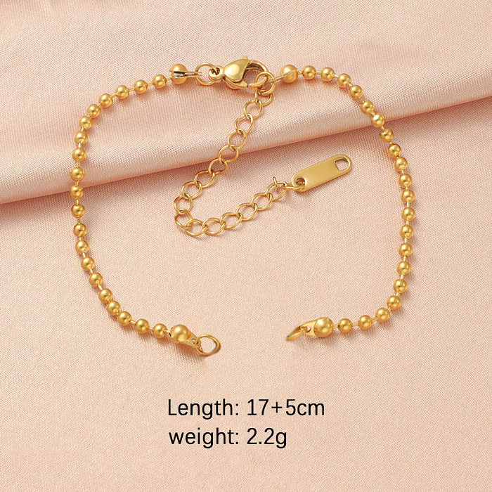 Lady Classic Style Solid Color Stainless Steel Plating 18K Gold Plated Rose Gold Plated Bracelets