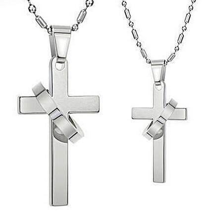 Simple Style Cross Stainless Steel  Stainless Steel Plating Gold Plated Pendant Necklace