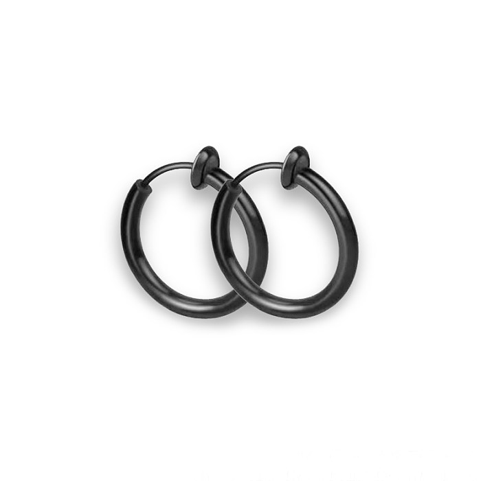 1 Pair Casual Punk Simple Style Circle Lines Polishing Plating Stainless Steel  Gold Plated Hoop Earrings