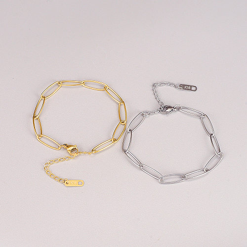 Bracelets plaqués or en acier titane avec nœud de style simple