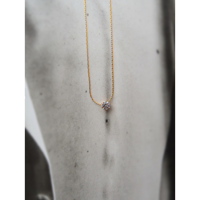 Atacado estilo simples geométrico de aço inoxidável 18K colar de zircão banhado a ouro