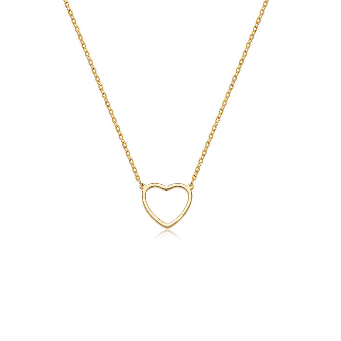Einfache Halskette in Herzform aus Edelstahl mit Edelstahlbeschichtung