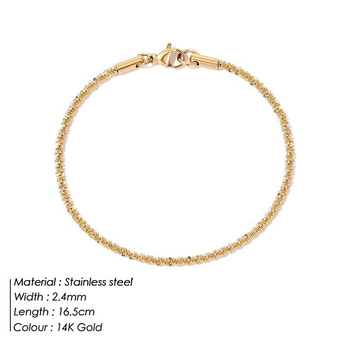 Simple Style Geometric Stainless Steel Bracelets Metal Stainless Steel Bracelets