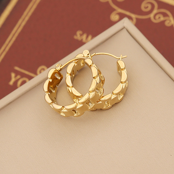 1 Pair Simple Style Commute U Shape Stainless Steel  Plating Gold Plated Earrings