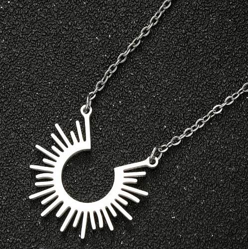 Fashion Geometric Stainless Steel Plating Pendant Necklace