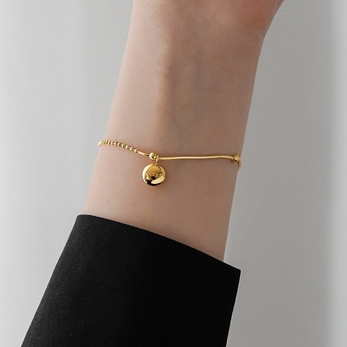 Simple Style Solid Color Titanium Steel Plating Gold Plated Bracelets