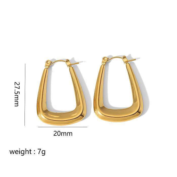 1 Pair Simple Style U Shape Polishing Plating Stainless Steel  18K Gold Plated Hoop Earrings