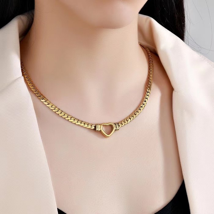 IG Style Heart Shape Stainless Steel Plating Necklace
