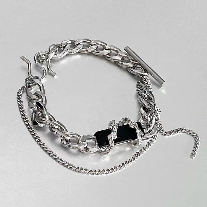Basic Streetwear Cartoon Titanium Steel Plating Inlay Zircon Bracelets