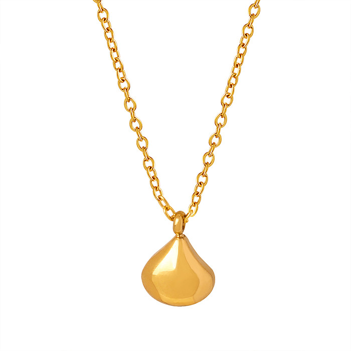 Preppy-Stil, einfacher Stil, Sektor-Halskette mit 18-karätigem Goldüberzug aus Edelstahl