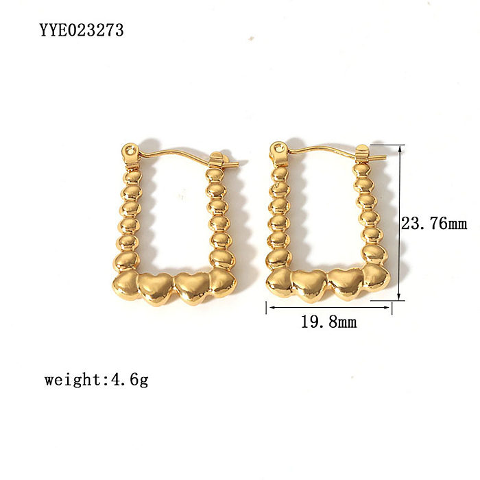 1 par de brincos banhados a ouro 18K em forma de C estilo francês