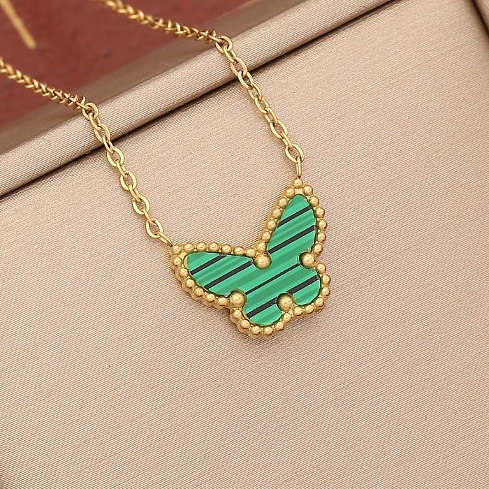 Lady Classic Style Butterfly Stainless Steel  Plating Pendant Necklace