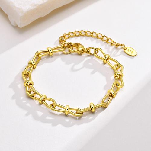 Vintage Style Simple Style Solid Color Stainless Steel Plating Gold Plated Bracelets