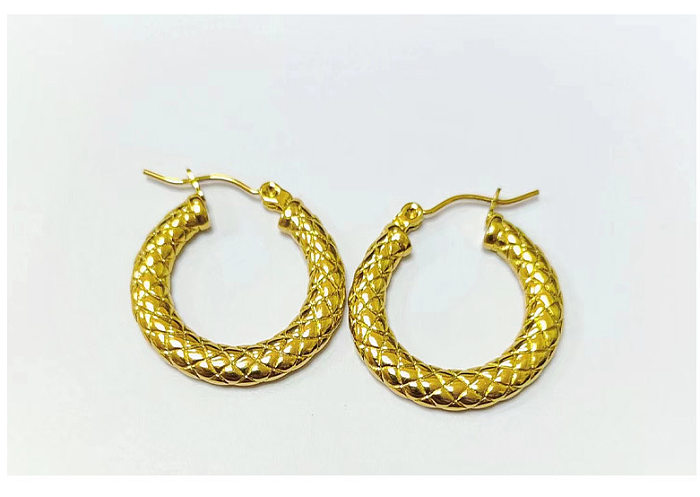 1 paire de boucles d'oreilles géométriques en forme de U de Style INS, plaquées en acier inoxydable, plaquées or 18 carats
