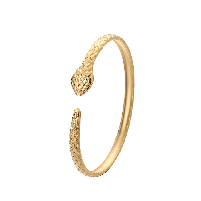 Simple Style Snake Stainless Steel Bangle 1 Piece