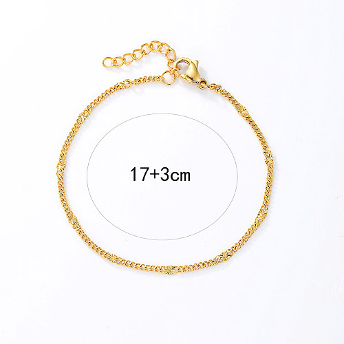 1 Piece Simple Style Solid Color Stainless Steel Plating Bracelets