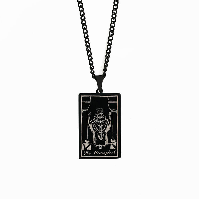 Retro Tarot Stainless Steel  Stainless Steel Plating Necklace