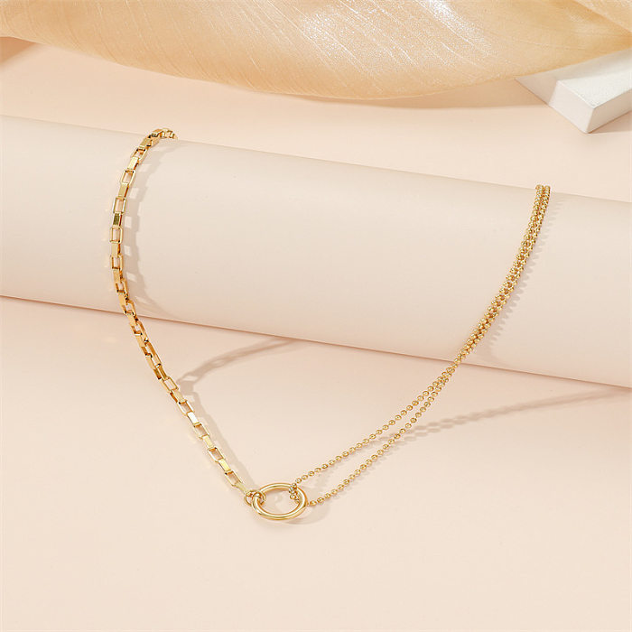 Basic Lady Geometric Stainless Steel Plating Necklace