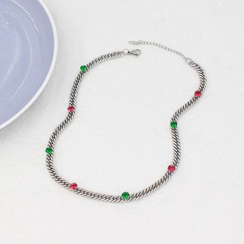 Classic Style Geometric Stainless Steel Gold Plated Necklace In Bulk