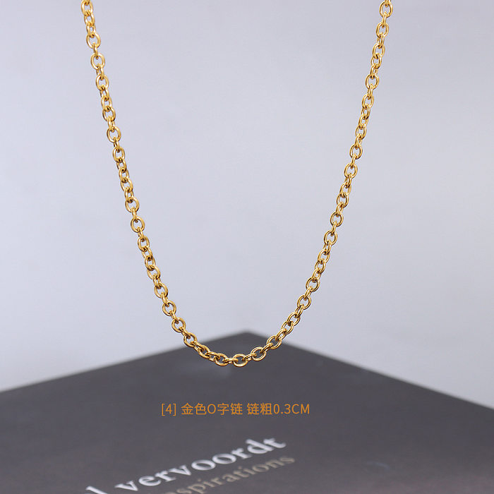 Simple Stainless Steel Plated 18K Gold Jewelry Bare Chain Necklace