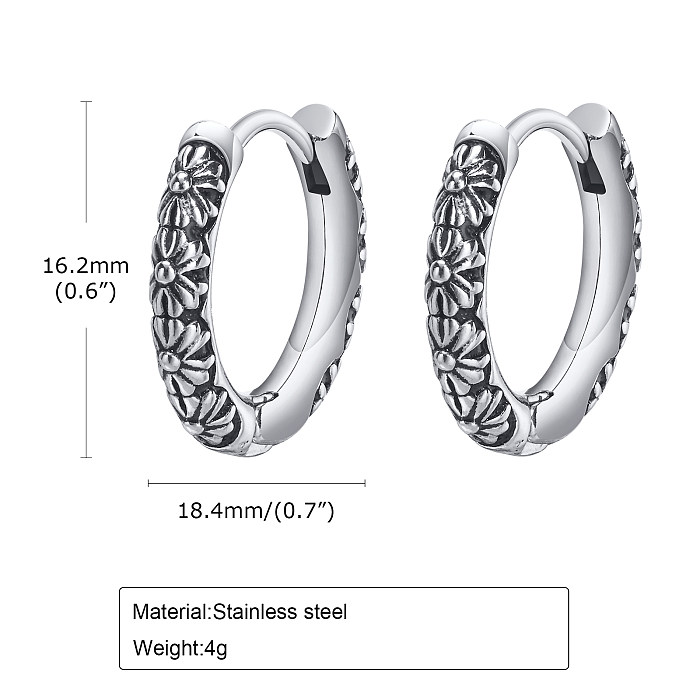 1 Pair Modern Style Simple Style Geometric Stainless Steel  Hoop Earrings