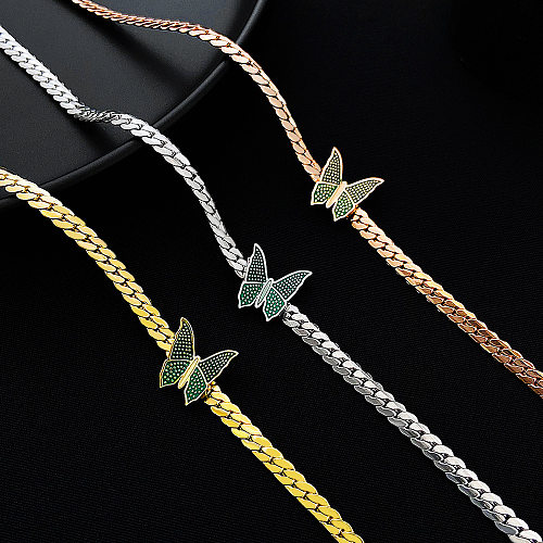 Fashion Butterfly Stainless Steel  Choker Plating Stainless Steel  Necklaces 1 Piece
