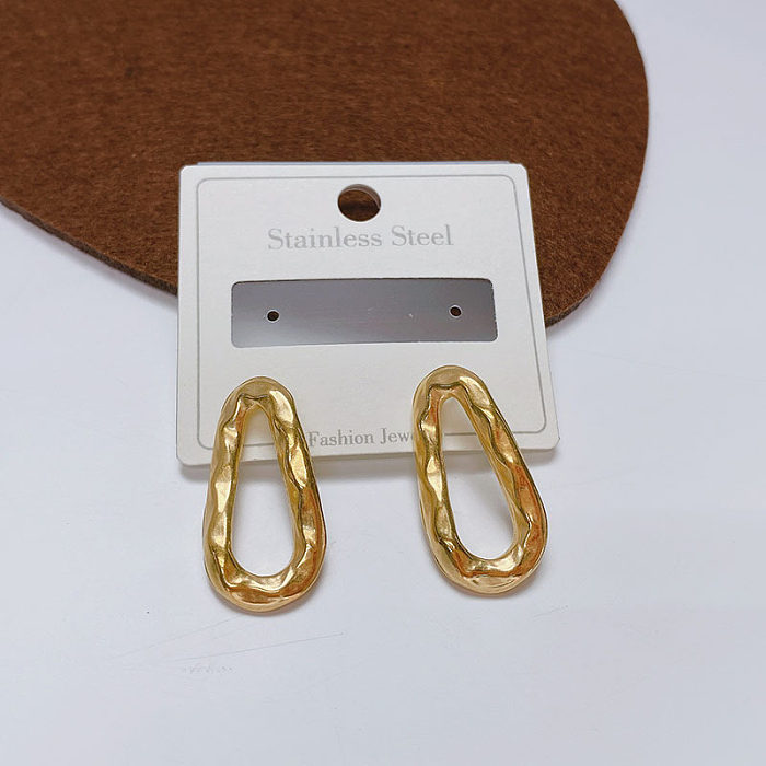 1 Pair Simple Style Oval Stainless Steel Ear Studs