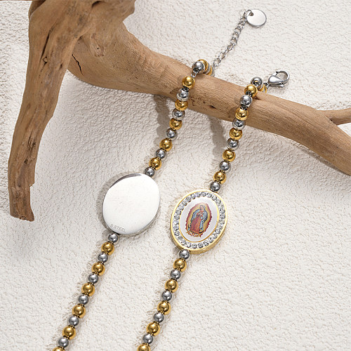 Bracelets en Zircon plaqué or, Style classique, Style romain, géométrique, en acier inoxydable, en vrac