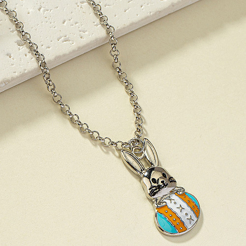 Cartoon Style Cute Retro Rabbit Stainless Steel  Plating 14K Gold Plated Pendant Necklace