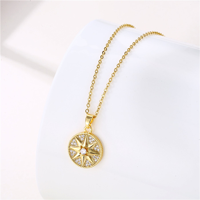 1 Piece Simple Style Flower Dragonfly Butterfly Stainless Steel  Stainless Steel Plating Inlay Zircon Pendant Necklace