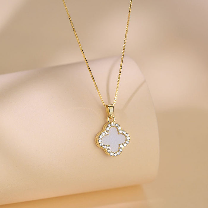 Collar con colgante de diamantes de imitación y perlas artificiales con incrustaciones de acero inoxidable en forma de corazón con letras a la moda, 1 pieza