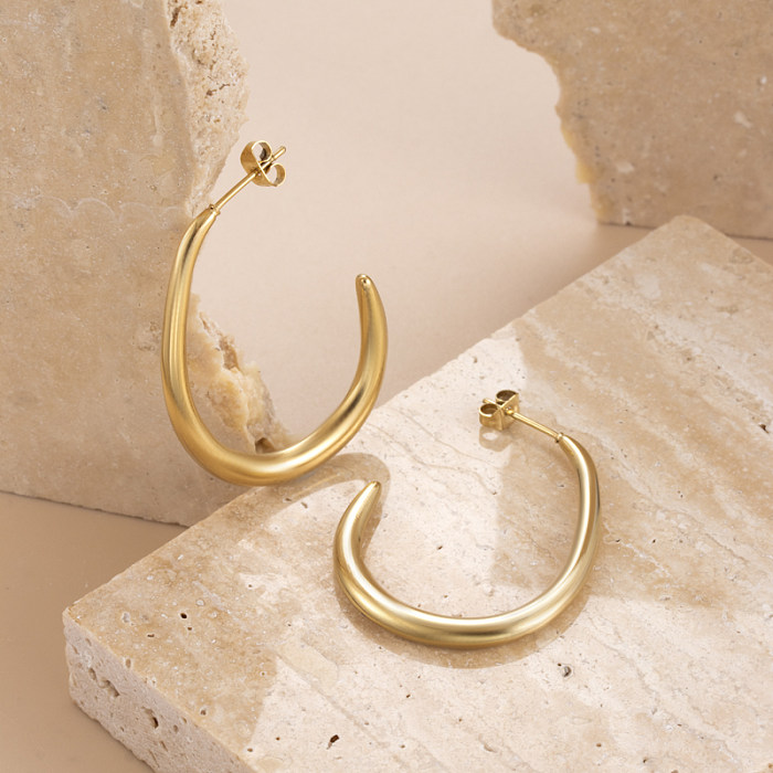 1 paire de boucles d'oreilles en acier inoxydable plaqué or 18 carats, Style Vintage, Simple, pompon, forme de cœur, serpent