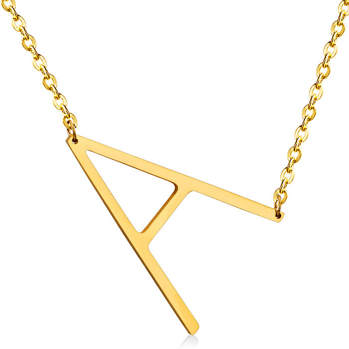 Fashion Letter Stainless Steel  Plating Necklace