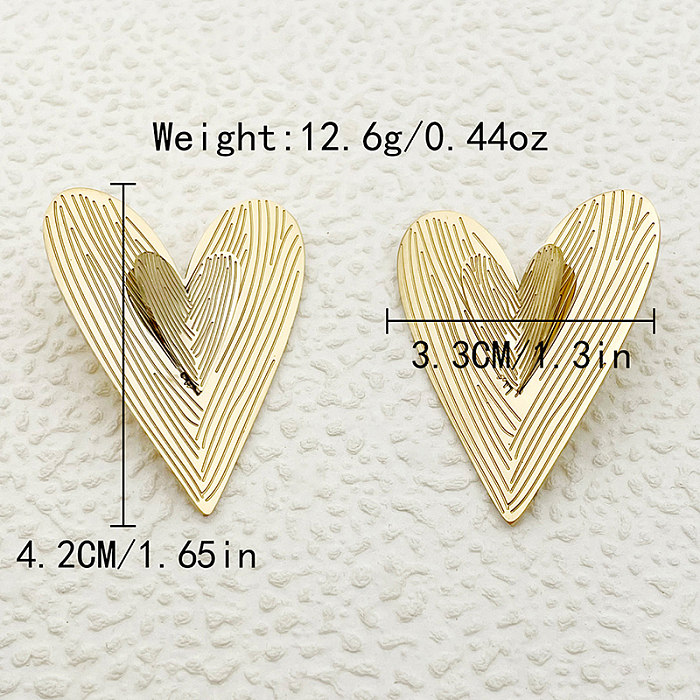 1 Pair Vintage Style Simple Style Heart Shape Polishing Plating Stainless Steel  Gold Plated Ear Studs