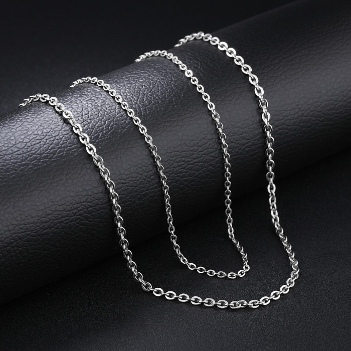 New Stainless Steel Chain Single O Word Necklace