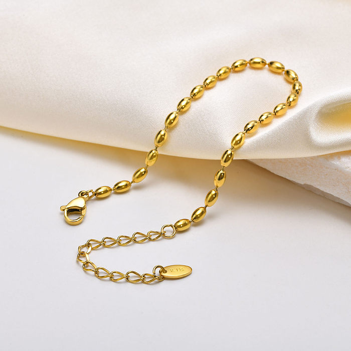 Einfache, einfarbige Armbänder aus Edelstahl mit 18-Karat-Vergoldung