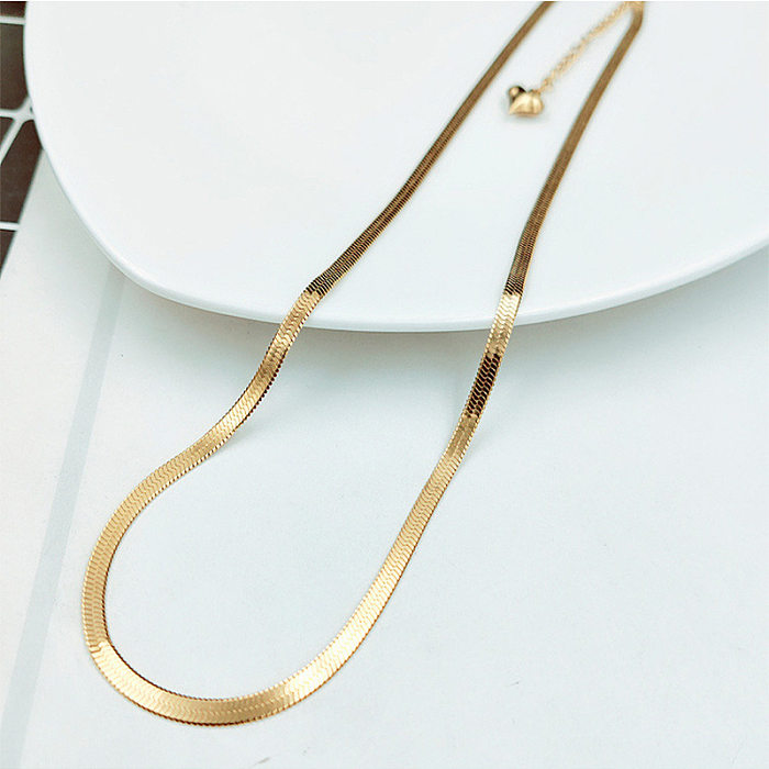 Fashion Flat Chain Snake Bone Chain Simple Necklace Stainless Steel Clavicle Chain