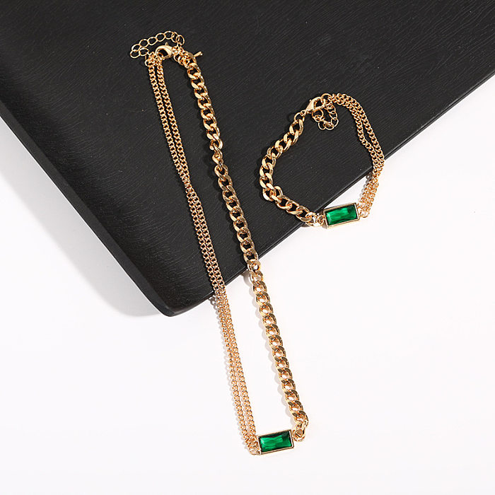 Bracelets géométriques en acier inoxydable à la mode, colliers ras du cou plaqués en acier inoxydable
