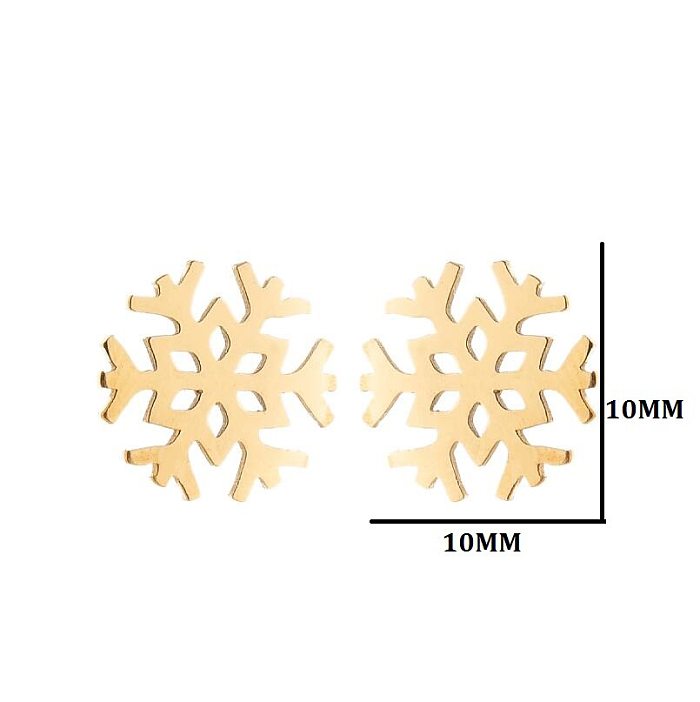 Fashion Snowflake Stainless Steel  Plating Ear Studs 1 Pair