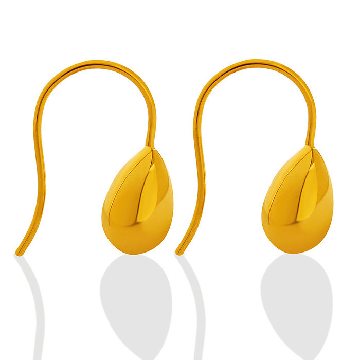 Boucles d'oreilles créatives en forme de goutte d'eau, pendentif en acier inoxydable plaqué or