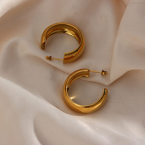 Fashion C Shape Stainless Steel  Earrings Plating Stainless Steel  Earrings